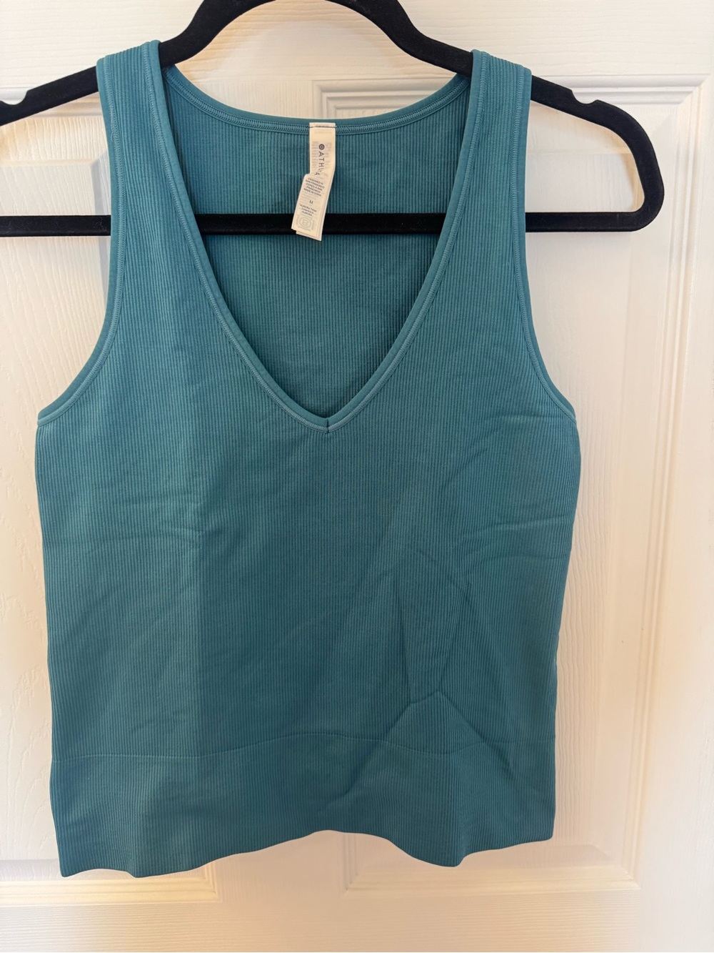 Athleta Teal Ribbed V-Neck Tank